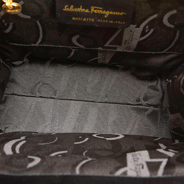 サルヴァトーレフェラガモ ヴァラ ハンドバッグ ショルダーバッグ 2way BA21 4178 ブラック レザー レディース Salvatore Ferragamo 【中古】