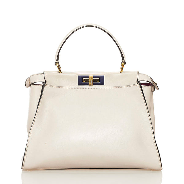 フェンディ ピーカブー ハンドバッグ ショルダーバッグ 2WAY 8BN290 グレー レザー レディース FENDI 【中古】