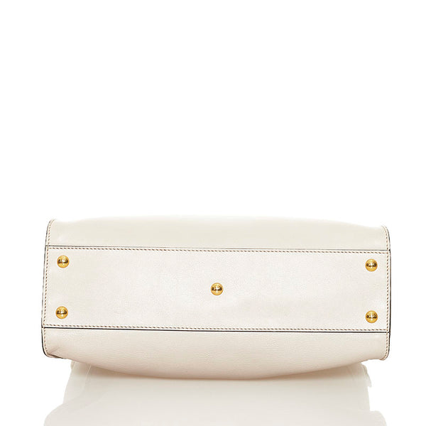 フェンディ ピーカブー ハンドバッグ ショルダーバッグ 2WAY 8BN290 グレー レザー レディース FENDI 【中古】