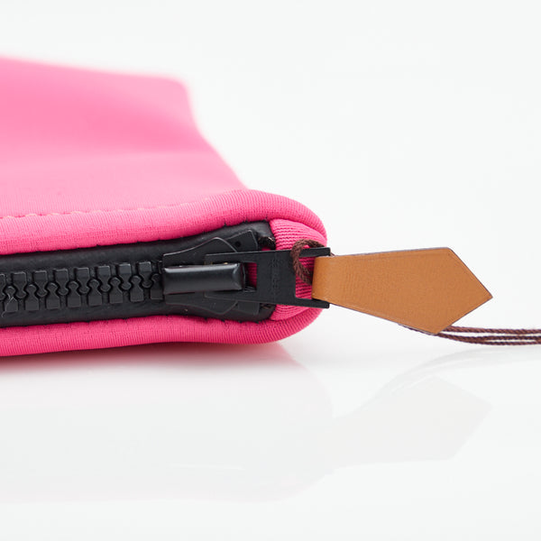 エルメス ネオバンMM クラッチバッグ フラットポーチ ピンク ナイロン レディース HERMES 【中古】