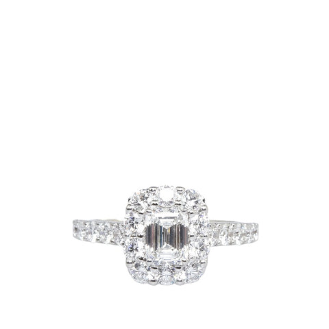 グラフ アイコン エメラルドカット ダイヤモンド リング 指輪 K18WG ホワイトゴールド レディース GRAFF 【中古】