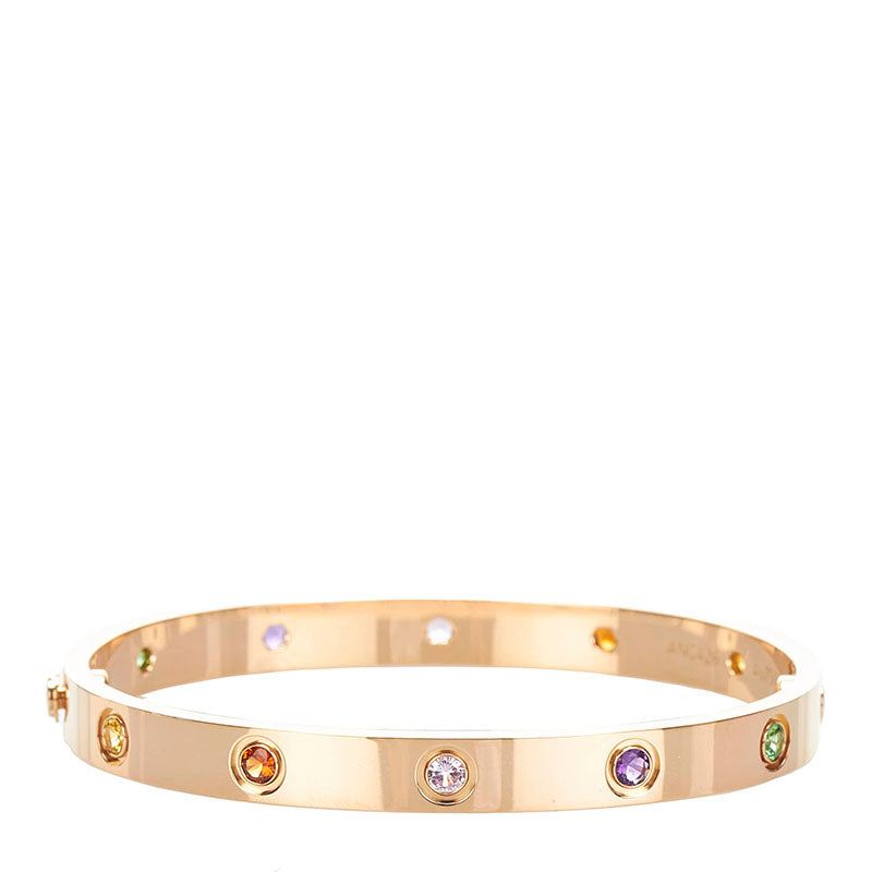 カルティエ ラブブレス カラーストーン バングル K18PG ピンクゴールド レディース CARTIER 【中古】