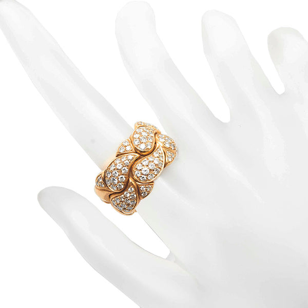 ショパール K18YG イエローゴールド ダイヤ カシミール パヴェ リング 指輪 レディース Chopard 11号 【中古】