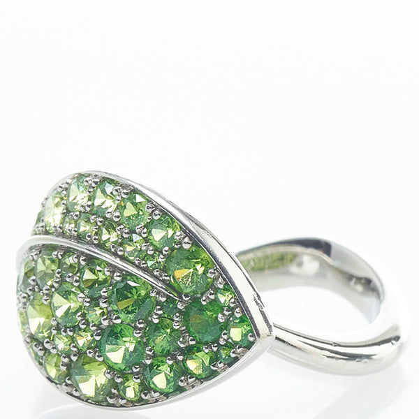 ギメル リーフ デマントイドガーネット リング 指輪 Pt950 プラチナ レディース Gimel 【中古】