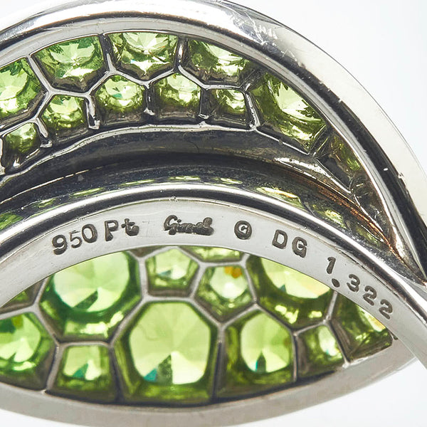 ギメル リーフ デマントイドガーネット リング 指輪 Pt950 プラチナ レディース Gimel 【中古】