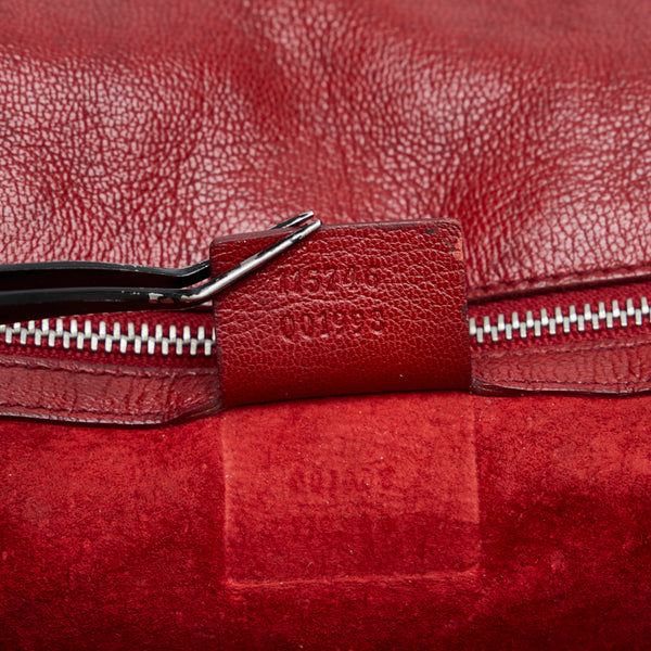 グッチ インターロッキングG ワンショルダーバッグ ハンドバッグ 115746 レッド レザー レディース GUCCI 【中古】