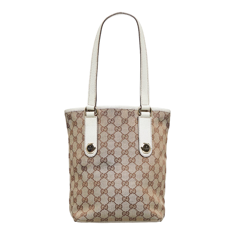 グッチ GGキャンバス ハンドバッグ トートバッグ 153361 ブラウン キャンバス レザー レディース GUCCI 【中古】