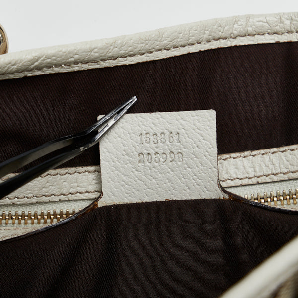 グッチ GGキャンバス ハンドバッグ トートバッグ 153361 ブラウン キャンバス レザー レディース GUCCI 【中古】