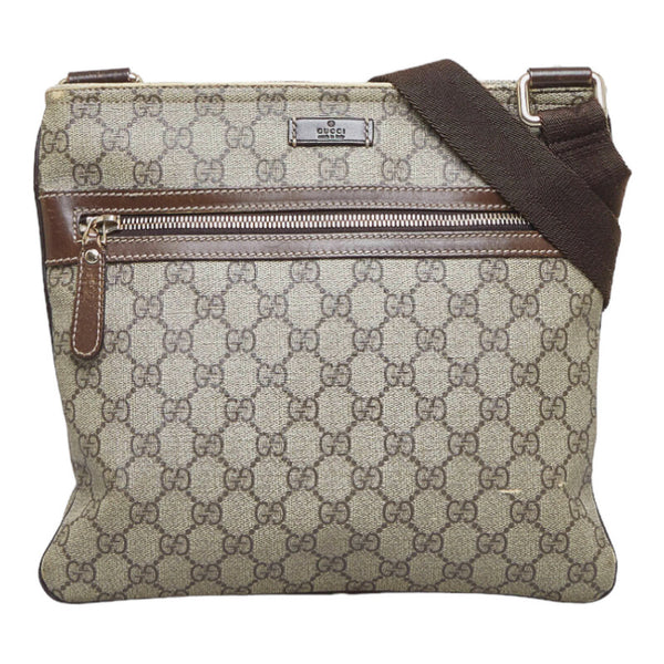 グッチ GGスプリーム 斜め掛け ショルダーバッグ 295257 ブラウン PVC レザー レディース GUCCI 【中古】