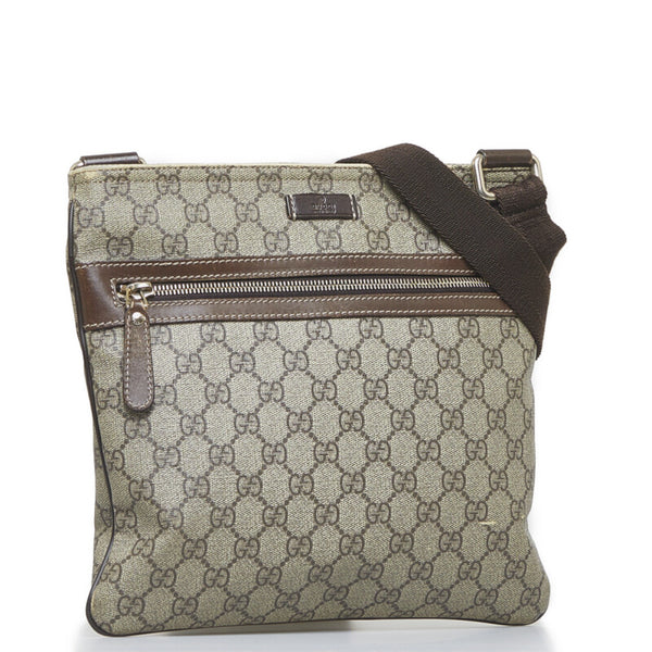 グッチ GGスプリーム 斜め掛け ショルダーバッグ 295257 ブラウン PVC レザー レディース GUCCI 【中古】