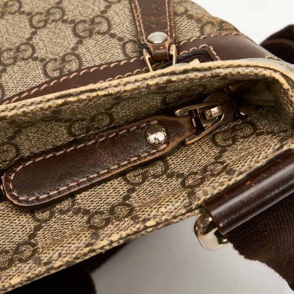 グッチ GGスプリーム 斜め掛け ショルダーバッグ 295257 ブラウン PVC レザー レディース GUCCI 【中古】