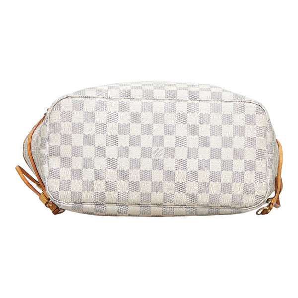 ルイ ヴィトン ダミエ アズール ネヴァーフルMM トートバッグ ショルダーバッグ N51107 ホワイト PVC レザー レディース LOUIS VUITTON 【中古】