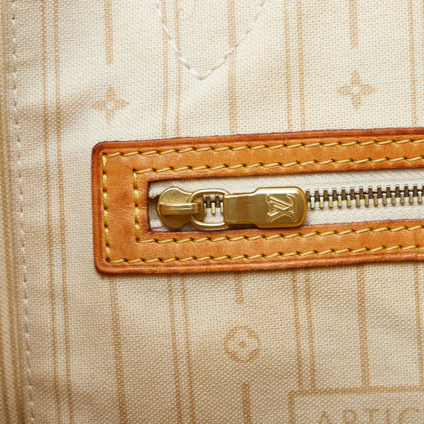 ルイ ヴィトン ダミエ アズール ネヴァーフルMM トートバッグ ショルダーバッグ N51107 ホワイト PVC レザー レディース LOUIS VUITTON 【中古】