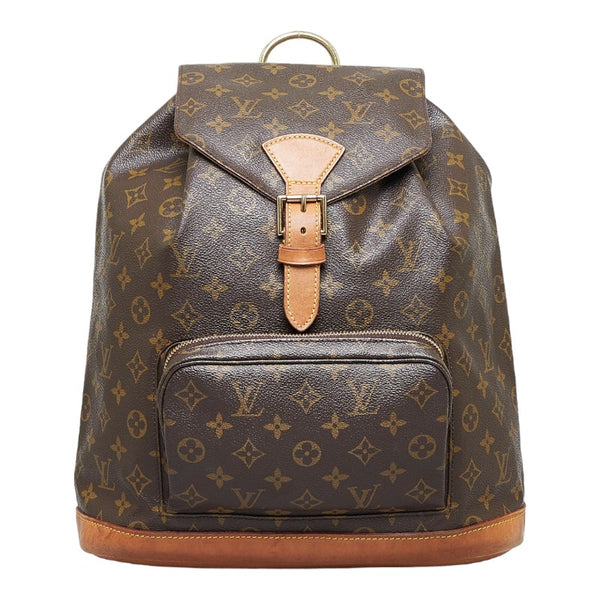 ルイ ヴィトン モノグラム モンスリGM リュック バックパック M51135 ブラウン PVC レザー レディース LOUIS VUITTON 【中古】
