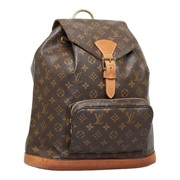 ルイ ヴィトン モノグラム モンスリGM リュック バックパック M51135 ブラウン PVC レザー レディース LOUIS VUITTON 【中古】