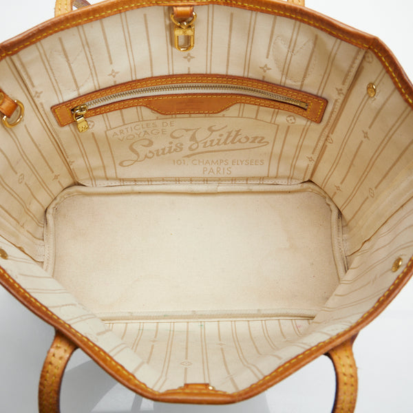 ルイ ヴィトン ダミエ アズール ネヴァーフルPM トートバッグ ショルダーバッグ N51110 ホワイト PVC レザー レディース LOUIS VUITTON 【中古】