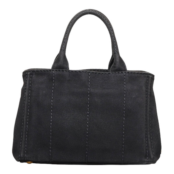 プラダ カナパ ミニ ハンドバッグ ショルダーバッグ 2WAY 1BG439 ブラック キャンバス レディース PRADA 【中古】