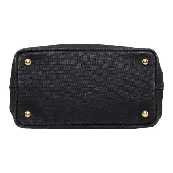 プラダ カナパ ミニ ハンドバッグ ショルダーバッグ 2WAY 1BG439 ブラック キャンバス レディース PRADA 【中古】