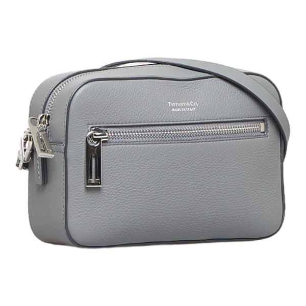 ティファニー 斜め掛け ショルダーバッグ グレー レザー レディース TIFFANY&Co. 【中古】