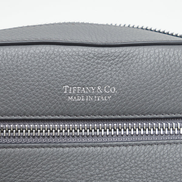 ティファニー 斜め掛け ショルダーバッグ グレー レザー レディース TIFFANY&Co. 【中古】