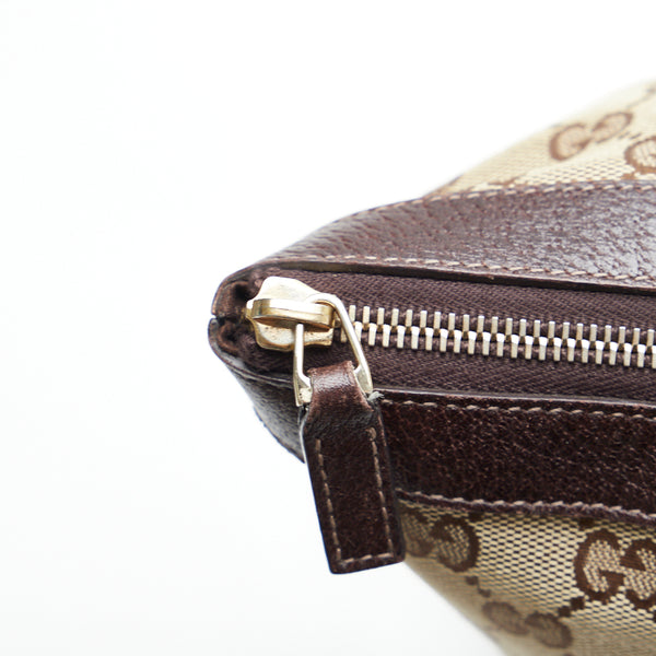 グッチ GGキャンバス ハンドバッグ トートバッグ 141470 ベージュ ブラウン キャンバス レザー レディース GUCCI 【中古】