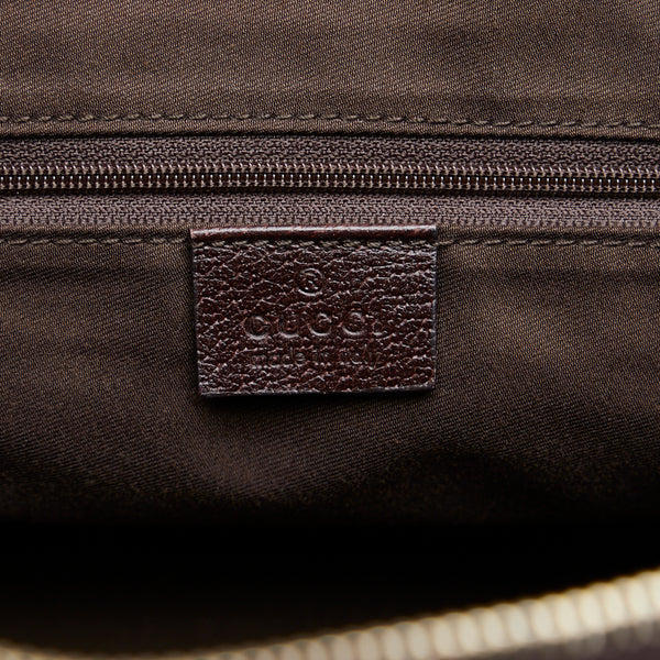 グッチ GGキャンバス ハンドバッグ トートバッグ 141470 ベージュ ブラウン キャンバス レザー レディース GUCCI 【中古】