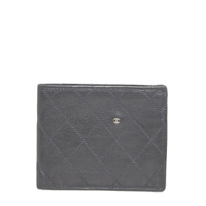 シャネル ビコローレ ココマーク 二つ折り財布 折り畳み財布 ブラック レザー レディース CHANEL 【中古】