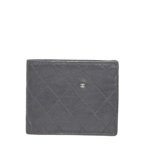 シャネル ビコローレ ココマーク 二つ折り財布 折り畳み財布 ブラック レザー レディース CHANEL 【中古】