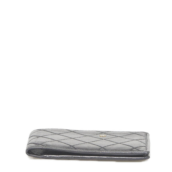 シャネル ビコローレ ココマーク 二つ折り財布 折り畳み財布 ブラック レザー レディース CHANEL 【中古】