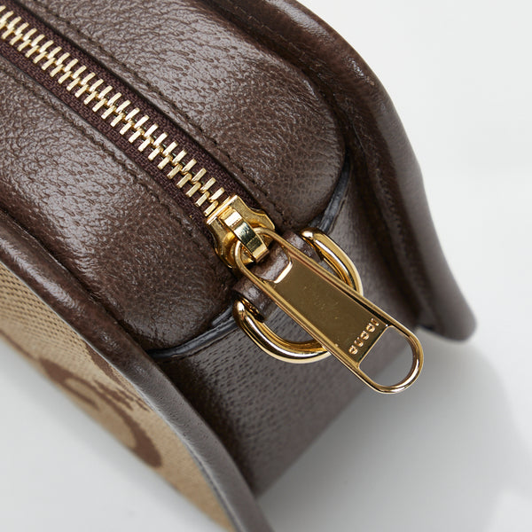 グッチ ジャンボGG ミニバッグ 斜め掛け ショルダーバッグ 696075 キャメル エボニー キャンバス レザー レディース GUCCI 【中古】