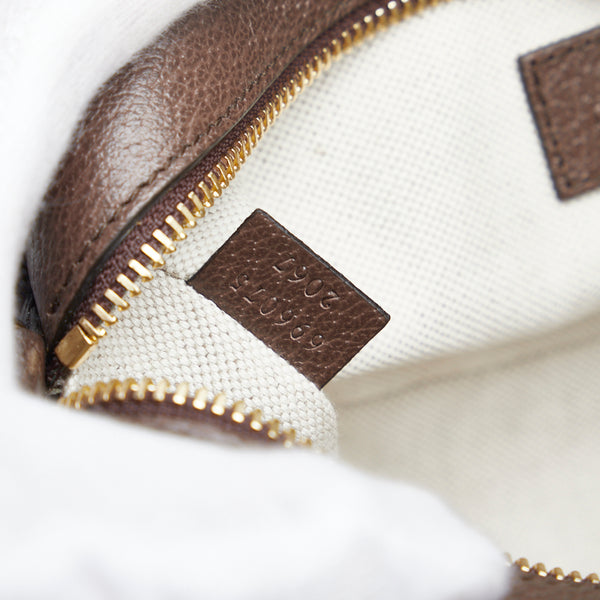 グッチ ジャンボGG ミニバッグ 斜め掛け ショルダーバッグ 696075 キャメル エボニー キャンバス レザー レディース GUCCI 【中古】