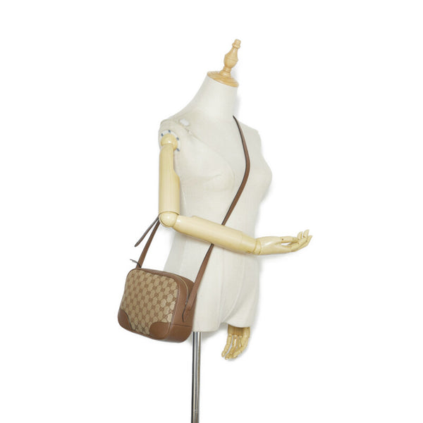 グッチ GGキャンバス 斜め掛け ショルダーバッグ 449413 ブラウン キャンバス レザー レディース GUCCI 【中古】