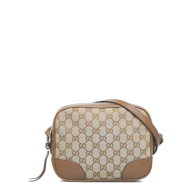 グッチ GGキャンバス 斜め掛け ショルダーバッグ 449413 ブラウン キャンバス レザー レディース GUCCI 【中古】