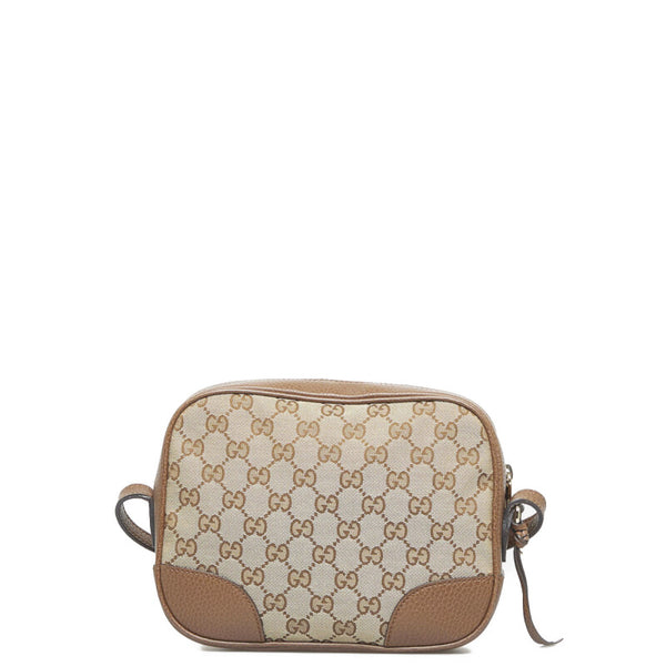 グッチ GGキャンバス 斜め掛け ショルダーバッグ 449413 ブラウン キャンバス レザー レディース GUCCI 【中古】