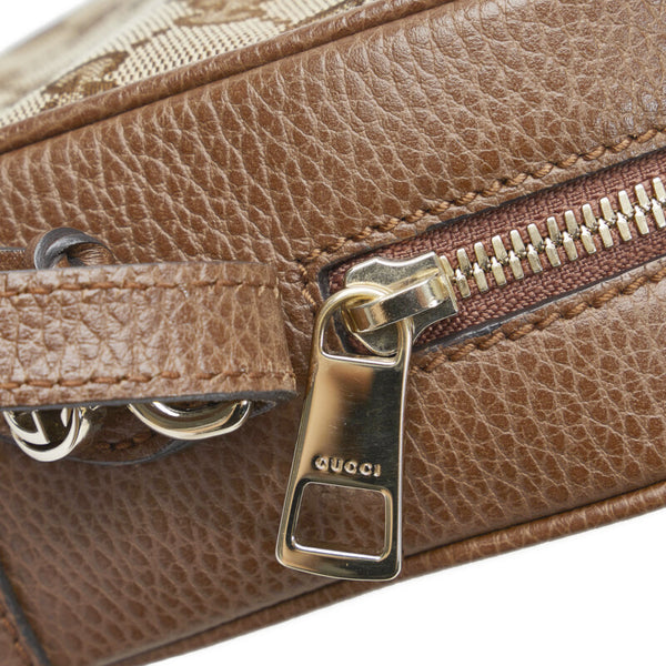 グッチ GGキャンバス 斜め掛け ショルダーバッグ 449413 ブラウン キャンバス レザー レディース GUCCI 【中古】