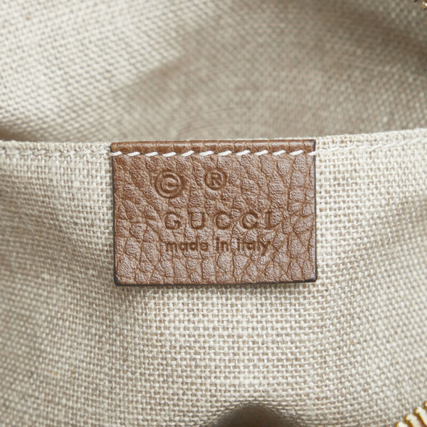 グッチ GGキャンバス 斜め掛け ショルダーバッグ 449413 ブラウン キャンバス レザー レディース GUCCI 【中古】