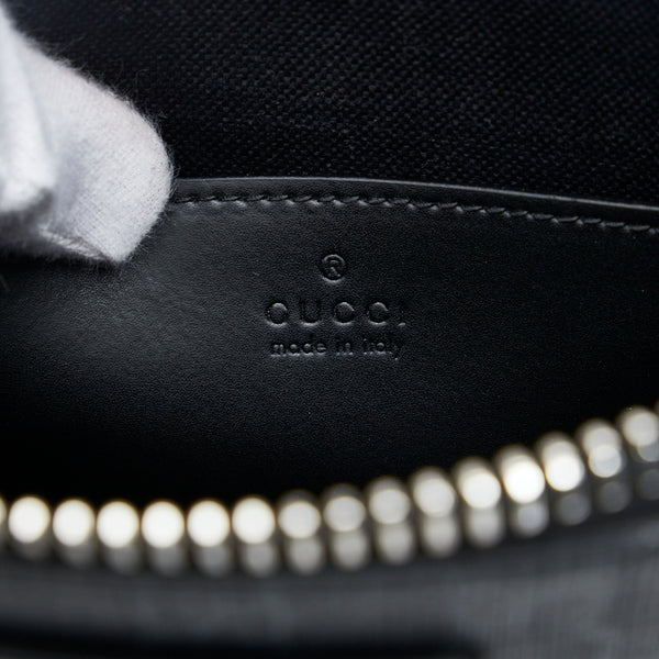 グッチ GGスプリーム スモールメッセンジャー 斜め掛け ショルダーバッグ 523599 ブラック グレー PVC レザー レディース GUCCI 【中古】