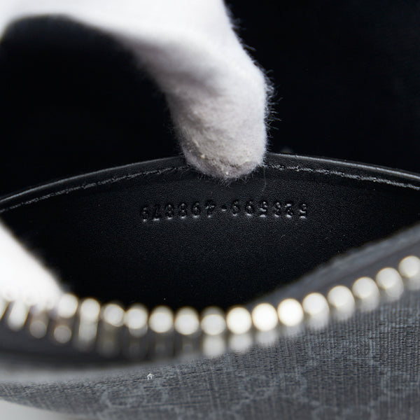 グッチ GGスプリーム スモールメッセンジャー 斜め掛け ショルダーバッグ 523599 ブラック グレー PVC レザー レディース GUCCI 【中古】