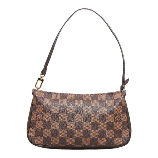 ルイ ヴィトン ダミエ ナヴォナ アクセサリーポーチ ハンドバッグ N51983 ブラウン PVC レザー レディース LOUIS VUITTON 【中古】
