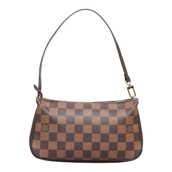 ルイ ヴィトン ダミエ ナヴォナ アクセサリーポーチ ハンドバッグ N51983 ブラウン PVC レザー レディース LOUIS VUITTON 【中古】