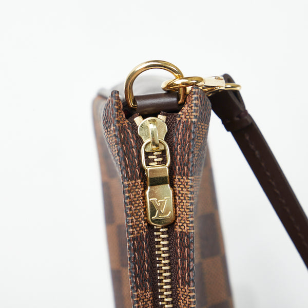 ルイ ヴィトン ダミエ ナヴォナ アクセサリーポーチ ハンドバッグ N51983 ブラウン PVC レザー レディース LOUIS VUITTON 【中古】