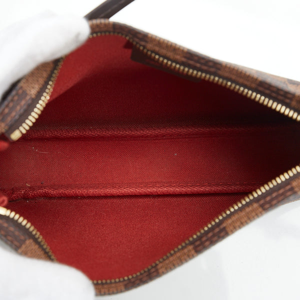ルイ ヴィトン ダミエ ナヴォナ アクセサリーポーチ ハンドバッグ N51983 ブラウン PVC レザー レディース LOUIS VUITTON 【中古】