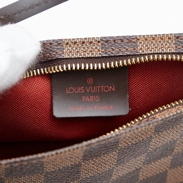ルイ ヴィトン ダミエ ナヴォナ アクセサリーポーチ ハンドバッグ N51983 ブラウン PVC レザー レディース LOUIS VUITTON 【中古】