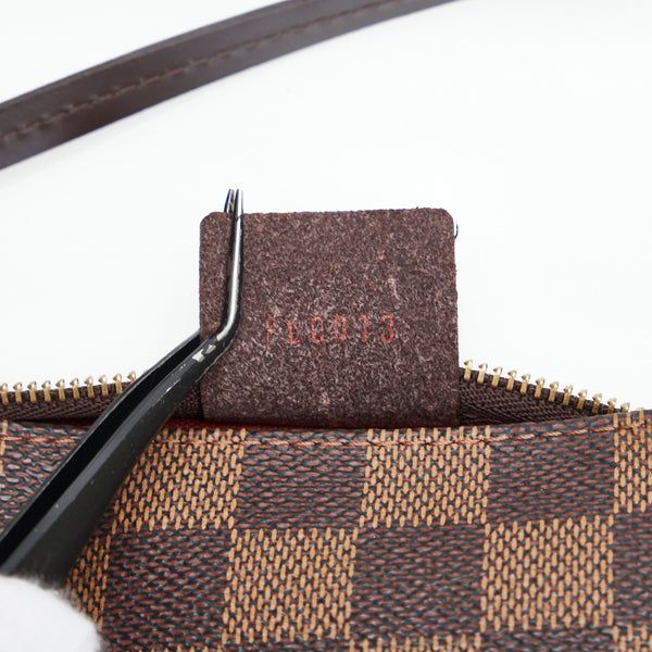 ルイ ヴィトン ダミエ ナヴォナ アクセサリーポーチ ハンドバッグ N51983 ブラウン PVC レザー レディース LOUIS VUITTON 【中古】