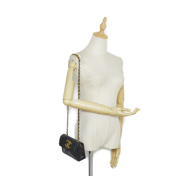 シャネル デカココ ココマーク ビコローレ チェーンショルダーバッグ  ブラック レザー レディース CHANEL 【中古】