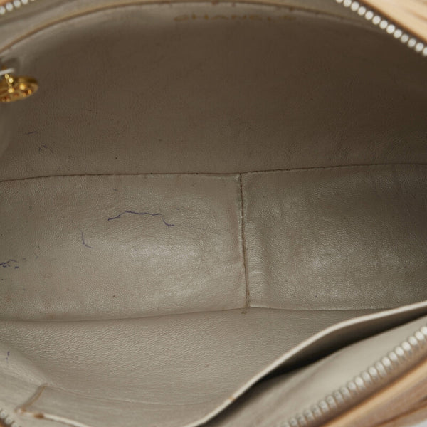 シャネル トリプルココマーク ココボール 斜め掛け ショルダーバッグ  ベージュ キャビアスキン レディース CHANEL 【中古】