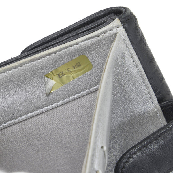 シャネル カメリア ココマーク 二つ折り財布 ブラック レザー レディース CHANEL 【中古】