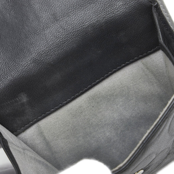 シャネル カメリア ココマーク 二つ折り財布 ブラック レザー レディース CHANEL 【中古】