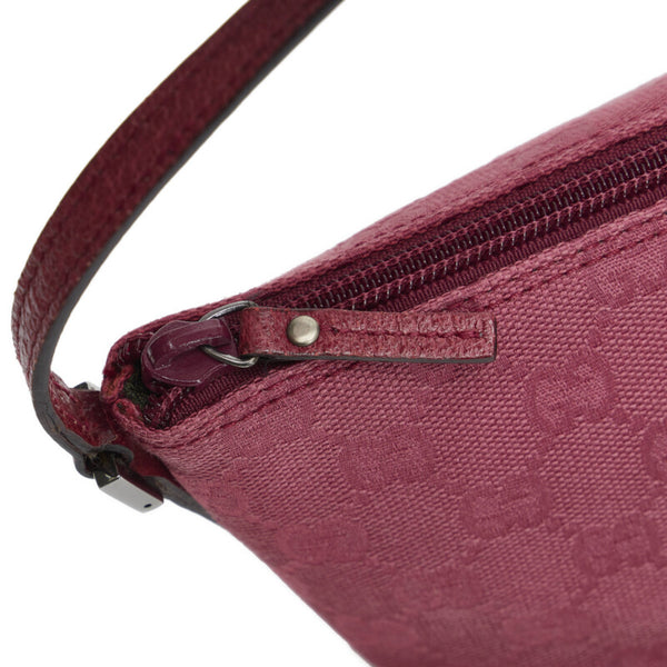 グッチ GGキャンバス アクセサリーポーチ 07198 ピンク キャンバス レザー レディース GUCCI 【中古】