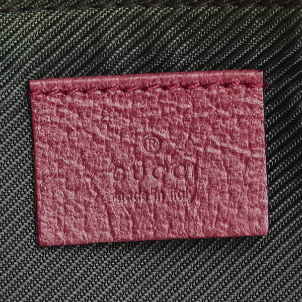 グッチ GGキャンバス アクセサリーポーチ 07198 ピンク キャンバス レザー レディース GUCCI 【中古】